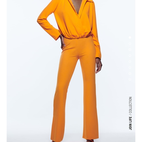ZARA 2PIECES CROSSOVER FLOWY TOP AND PANTS WITH SIDE VENTS. - Picture 5 of 15
